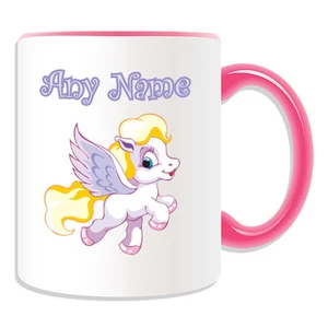 Personalised Gift Pegasus Mug Money Box Cup Name Tea Coffee Cute Flying Horse - Picture 1 of 20