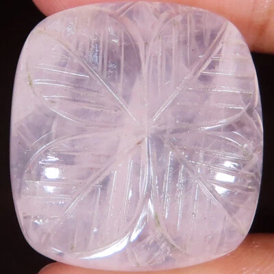 70,60 карата 25x27x10 мм натуральный РОЗОВЫЙ КВАРЦ резная подушка кабошон драгоценный камень AL38 - Изображение 1 из 3