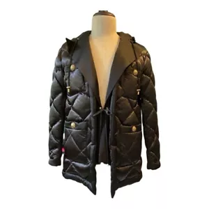 Balmain Black Quilted Leather Jacket w/ Notch Lapels & Golden Buttons in Size 40 - Picture 1 of 9