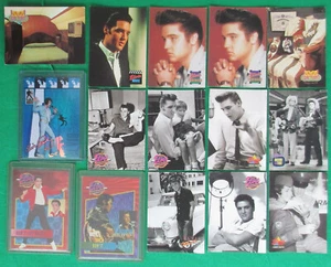 Lote de tarjetas The King Elvis Presley 1 PressPass 2006 y 14 River Group 1992 algunas en caja y negro - Imagen 1 de 7