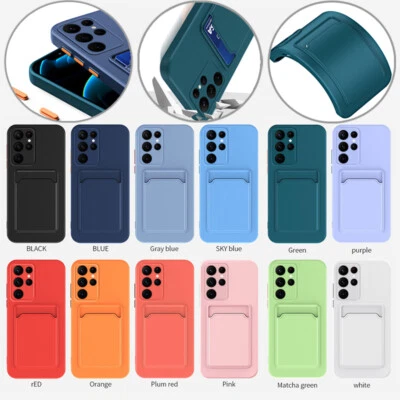 Capa TPU com suporte para cartão carteira para telefone Samsung A16 A15 A55 A56 A54 S25 - Imagem 1 de 4