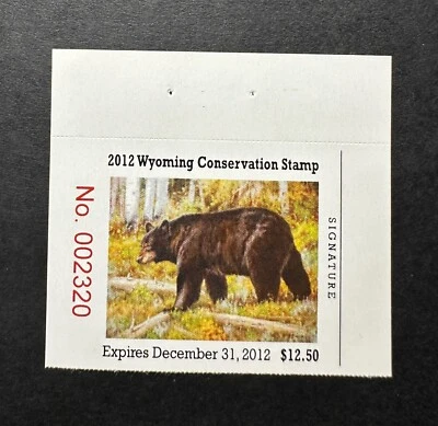 WTDstamps - 2012 WYOMING - State Duck Stamp - Mint OG NH - Image 1 of 2