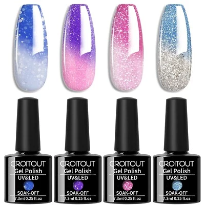 UV Nagellack Thermo Set 4 Farben Mit Geschenkbox Gel Nagellack Farbwechsel Shell - Bild 1 von 4