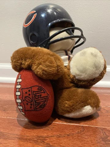 VTG 1983 Chicago Bears NFL Huddles 9.5" Stuffed Plush Teddy Bear Player Mascot Cover