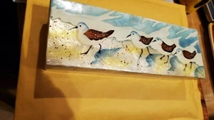 Kubla Crafts Sandpiper Capiz Shell Trinket Jewelry Box 9" X 3" X 1.5" - Picture 1 of 5