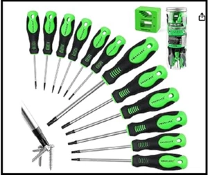 SWANLAKE Set Cacciaviti Torx Magnetici - 13 Pezzi - Cacciaviti a Stella da T5 a T40 - Foto 1 di 5