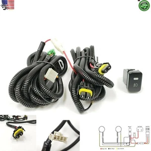 Arnés de cableado de luz antiniebla H11/H8 relé enchufes dobles cable interruptor rectangular 12V 30A - Imagen 1 de 12