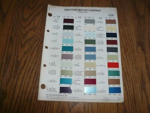 1969 Ford Exterior DuPont Paints Color Chip Paint Samples - Vintage - Picture 1 of 2