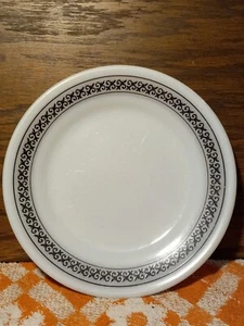 Corning Decor 7 1/4" Brot n Butter Teller Champagner Schwarz Fleur De Lis    - Bild 1 von 3