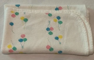 Vintage Baby Morgan Waffel Strick Pastell Ballon Sicherheitsdecke Lovey 26" x 30" - Bild 1 von 6