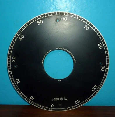 Placa de dial GR General Radio 10 pulgadas Variac doble cara 115/135V #50-96 Foto 1 de 4