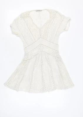 AllSaints Ivory Lace A-Line Mini Dress Women's Size 2 - Image 1 of 4