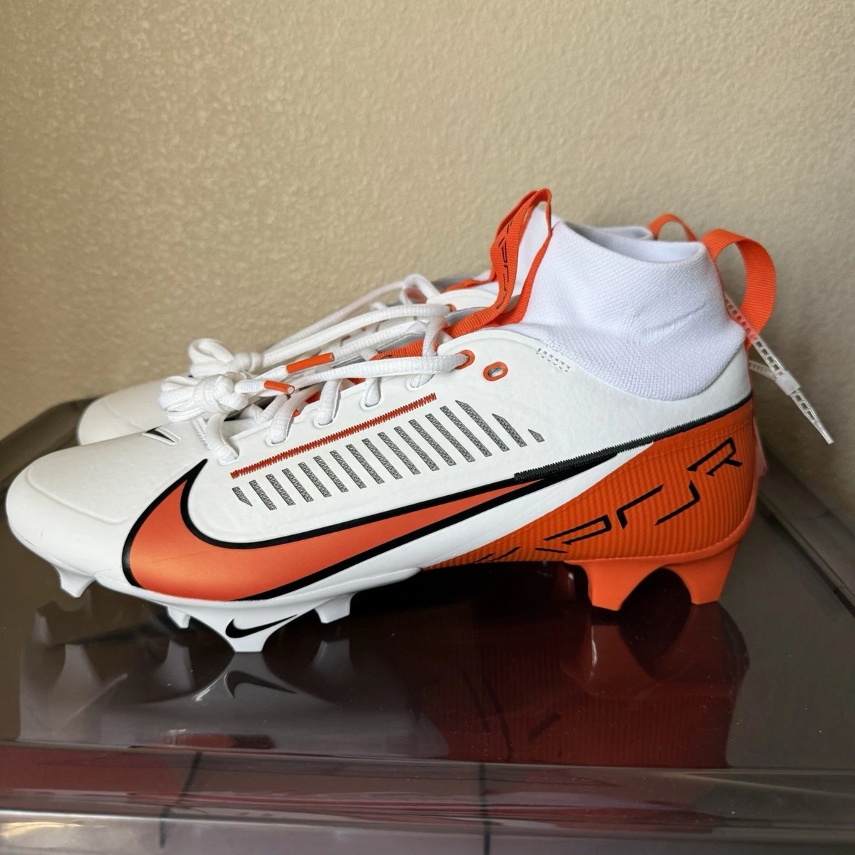 Nike Vapor Edge Pro 360 2 TB Football Cleats White Orange 