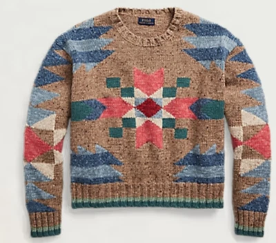NUEVO Polo Ralph Lauren Mujer XS Azteca Estilo Suroeste Mezcla de Lana Suéter Tejido Foto 1 de 4