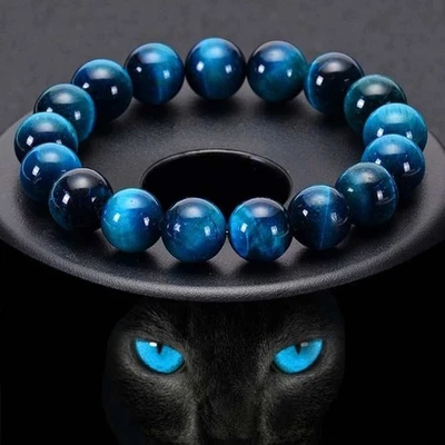 Pulsera de 8 mm hecha a mano para mujeres y hombres con cuentas chakra curativo elástico piedras preciosas naturales Foto 1 de 4