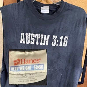 Vtg 90s Austin 3:16 Steve Stone Cold Shirt Sz L 23x27 Cutoff Thrashed Hanes Tag - Picture 1 of 7