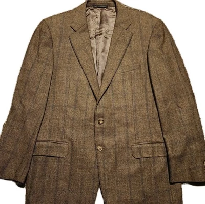 Blazer Abrigo Deportivo Ermenegildo Zegna Espiga Tweed Rayas Lana EU 54 (44 US) Foto 1 de 4