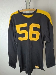 VTG 40S 50S MENS 42 WILSON DURENE FOOTBALL JERSEY Black and Yellow - Picture 1 of 17
