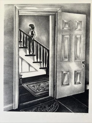 Victoria Hutson Huntley (1900-1971) escada 1931 litografia assinada artista feminina - Imagem 1 de 4