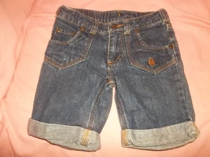 Carhartt denim cuffed shorts size 4--VGUC--blue, snaps/zips, adj. waist, pockets - Picture 1 of 2
