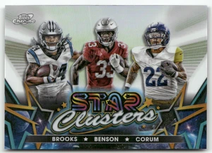 2024 Topps Chrome Cosmic NFL SCL-7 Jonathon Brooks Trey Benson Blake Corum Star - Bild 1 von 2