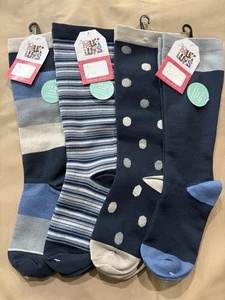 MUK LUKS 17-20 mmHG abgestufte Kompressionsstrümpfe 4er-Pack S/M Größe 6,5-8 blau mm - Bild 1 von 3