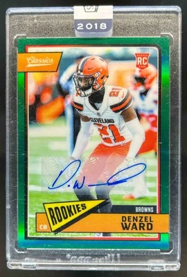 2018 Honors Denzel Ward Classics Update Rookies Signatures RC Green Auto #/49 - Image 1 of 2