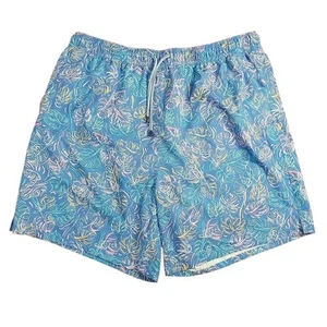 Peter Millar Seaside Herren Gr. XL blau gefüttert Badehose Hawaii Blätter Shorts - Bild 1 von 12
