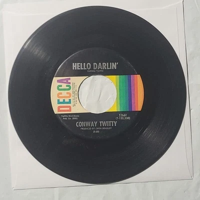 Conway Twitty ~ Hello Darlin'/ Girl At The Bar ~ Decca 45 RPM Record - Image 1 of 4