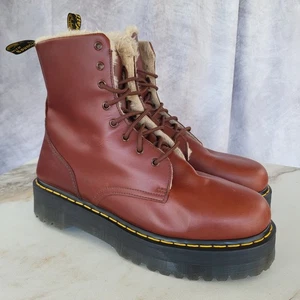 Dr Martens Jadon Faux Fur Lined Boots Men's 14 Cognac Brown - Picture 1 of 18