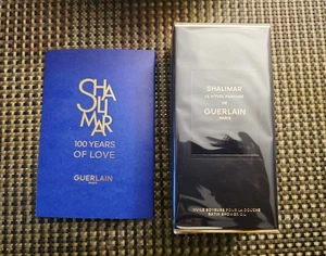 Guerlain Shalimar Satin Shower Oil Plus 20 Yrs Anniversary Post Cards Full Size  - Picture 1 of 6