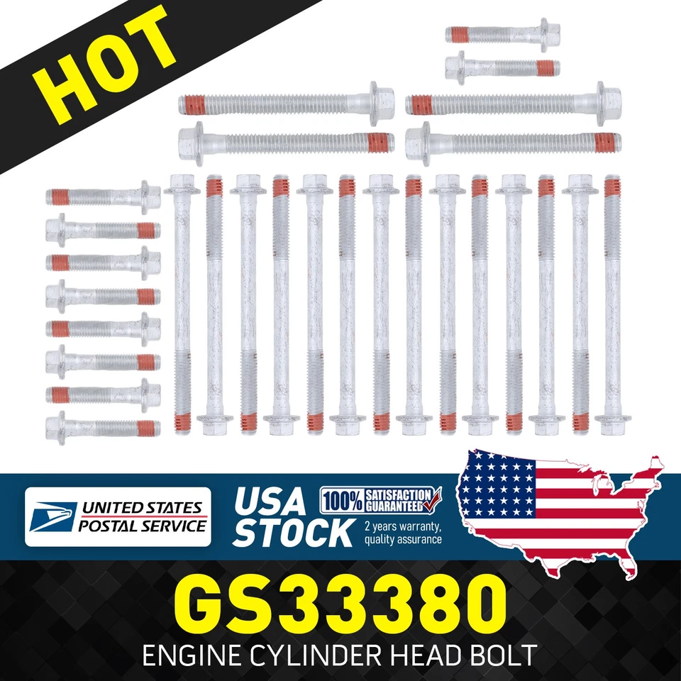 New Premium GS33380/ES72173 Engine Cylinder Head Bolt For Pontiac G8 2008-2009 - Image 1 of 4