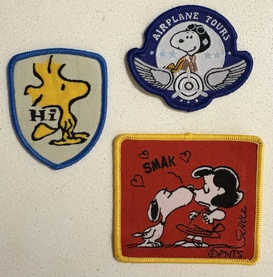 Set Of 3 - Peanuts Snoopy Embroidered Patches *Sew On ONLY - Image 1 of 4