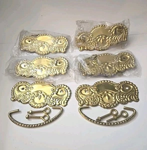 Victorian Style Handle Drawer Pulls Pressed Brass Lot of 6 - Picture 1 of 7