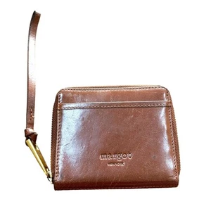 Margot New York Cartera de Cuero Marrón Fino Muñequera Cremallera Alrededor Bolso sin Mano  - Imagen 1 de 10