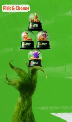 McDonalds 2025 AU Christmas X Dr.Seuss Grinch Meal Collectable Snow/Sand Globes - Image 1 of 4
