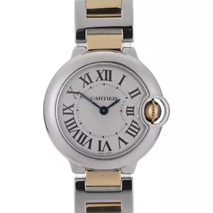 Cartier Ballon Bleu W69007Z3 White Dial 18k Gold 28mm Ladies Watch Full Set - Picture 1 of 11