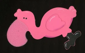 Pink Flamingo Wood Wall Decor Scrapbooking Crafts 5 1/8" x 4 1/4" x 1/8" - Picture 1 of 2