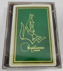 Duratone Arrco KANGAROO CAMPER Playing Cards Deck 1960s Marbelized Plastic Case - Picture 1 of 7