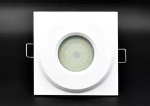 LED IP44 Feuchtraumstrahler Einbaustrahler weiß quadrat Einbauspot GU10 Neuheit - Bild 1 von 12