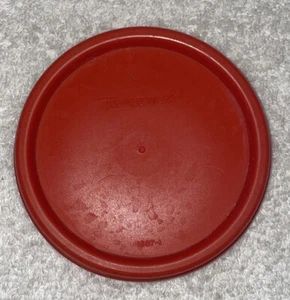 Tupperware Replacement Lid 1607 Round Reddish Orange - Picture 1 of 3