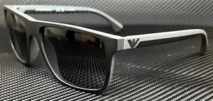 EMPORIO ARMANI EA4033 5229T3 Black & Grey Square 56 mm Men's Polarized Sunglasse - Picture 1 of 4