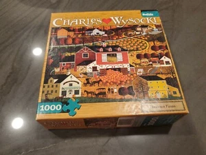 Charles Wysocki Butternut Farms 1000 PC Puzzle Used Bagged Buffalo Autumn Brown - Picture 1 of 5