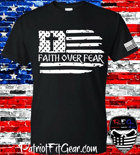 FEAR OF GOD T shirt Faith Over Fear Flag In God We Trust God Family Country 1A Faith Felpa con cappuccio