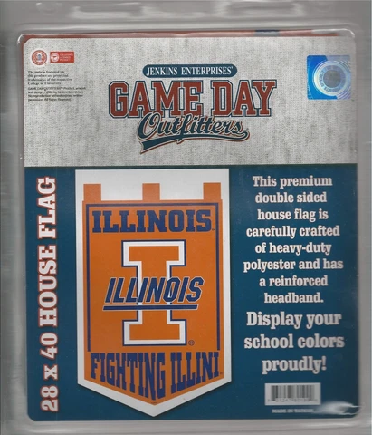 Illinois Fighting Illini 2 Sided Premium House Flag Banner 28" x 40" Cover