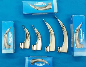 NEW PREMIUM GRADE LARYNGOSCOPE MAC SET OF 4 BLADES EMT ANASTASIA INTUBATION - Picture 1 of 1
