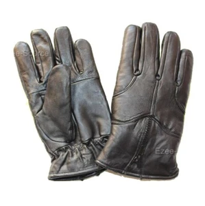HERREN SCHWARZ ECHTLEDER WINTER WARME HANDSCHUHE FAHREN ISOLIERT INNENFUTTER - K1B - Bild 1 von 3