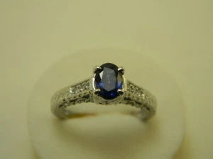 ZAFIRO oro blanco macizo 14k - Anillo diamante 1,13 T.w (tienda cerrada) 11-MQRK - Imagen 1 de 6