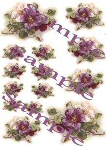 Shabby Victorian Violet Waterslide Decals - Picture 1 of 1