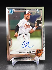 2021 Bowman Draft Chrome 1st Bowman Auto Connor Norby RC #CDA-CN Orioles CLEAN - Picture 1 of 4